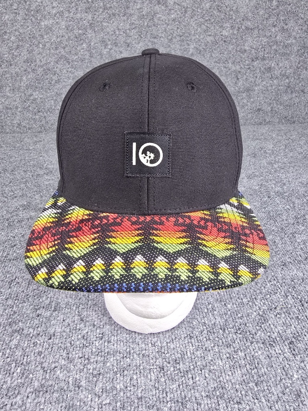 Tentree Multi-Color Tribal Aztec Print Brim Black Snapback Hat NWOT